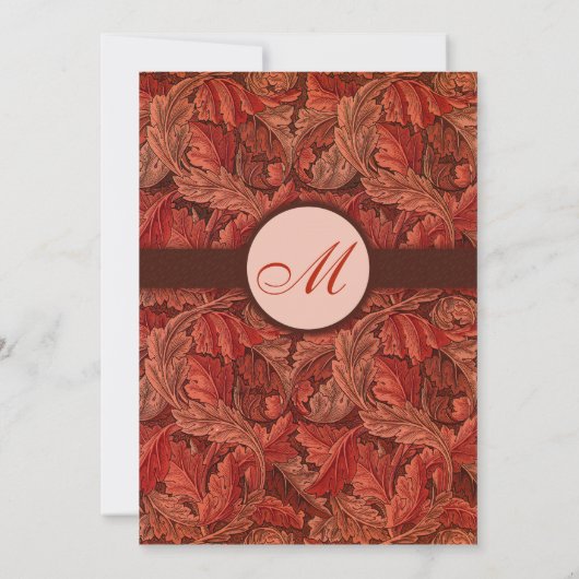 William Morris Feuilles rouges Faire-part de maria (Dos)