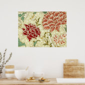 William Morris Fine Red Floral Wallpaper Poster (Keuken)