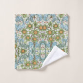 William Morris Fleurs Florales Acanthus Bleu Feuil (Gant de toilette)