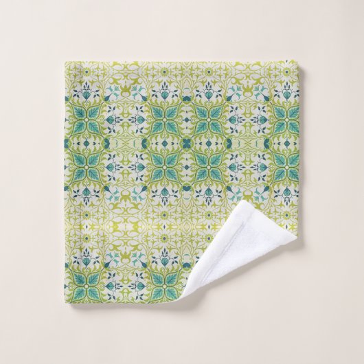 William Morris Fleurs florales Feuillage Vert Bleu (Gant de toilette)