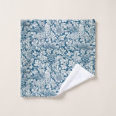 William Morris Fleurs Vintages Oiseaux Bleu Blanc (Gant de toilette)