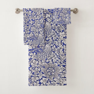 William Morris Fleurs Vintages Oiseaux Bleu Blanc