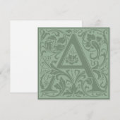 William Morris Floral Alphabet Monogram Letter A Kaart (Voorkant / Achterkant)