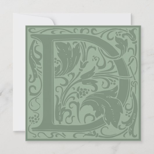 William Morris Floral Alphabet Monogram Letter D Kaart (Voorkant)