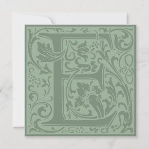 William Morris Floral Alphabet Monogram Letter E Kaart