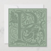 William Morris Floral Alphabet Monogram Letter P Kaart (Voorkant)