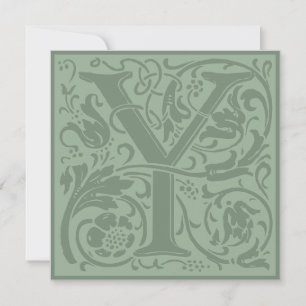 William Morris Floral Alphabet Monogram Letter Y Kaart