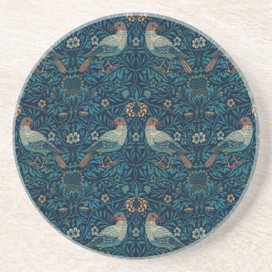 William Morris Floral Birds Zandsteen Onderzetter (Voorkant)
