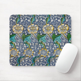 William Morris floral blauw geel  Muismat