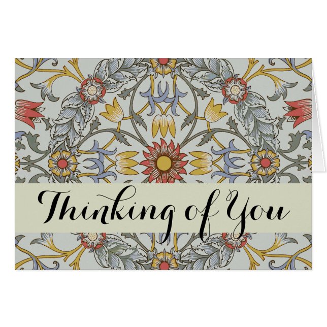 William Morris Floral Circle Flower Illustration (Devant horizontal)