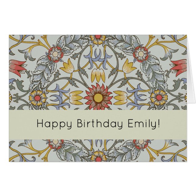 William Morris Floral Circle Flower Illustration (Devant horizontal)