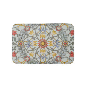 William Morris Floral Circle Flower Illustration Badmat
