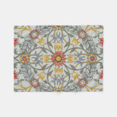 William Morris Floral Circle Flower Illustration Fleece Deken (Voorkant (Horizontaal))