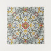 William Morris Floral Circle Flower Illustration Wandkleed (Voorkant (horizontaal))