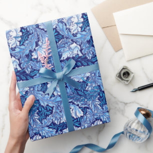 William Morris Floral, Cobalt Blue en White Cadeaupapier