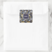 William Morris Floral Custom Name Chic Vierkante Sticker (Tas)