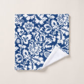 William Morris Floral Damask, Cobalt Blue en White Bad Handdoek (Wasdoekje)
