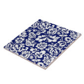 William Morris Floral Damask, Cobalt Blue en White Tegeltje (Zijkant)