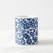 William Morris Floral Damask, Cobalt Blue op White Koffiemok (Center)
