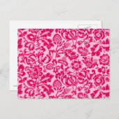 William Morris Floral Damask, Fuchsia and Pink Briefkaart (Voorkant / Achterkant)