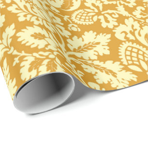 William Morris Floral Damask, Mustard Yellow Cadeaupapier