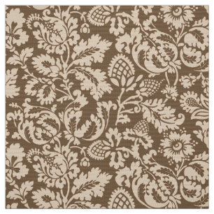 William Morris Floral Damask, Taupe Tan en Beige Stof