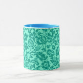 William Morris Floral Damask, Turquoise en Aqua Mok (Midden)
