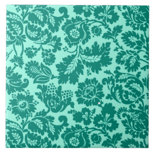 William Morris Floral Damask, Turquoise en Aqua Tegeltje