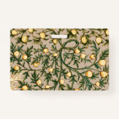 William Morris Floral Fruit Garden Flower Classic Badge (Achterkant)