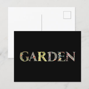 William Morris Floral Garden Motto en Lijst Briefkaart