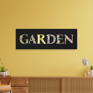 William Morris Floral Garden Motto en Lijst Canvas Afdruk