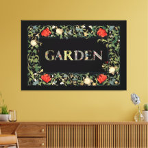 William Morris Floral Garden Motto en Lijst