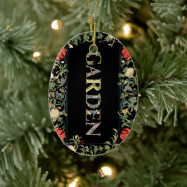 William Morris Floral Garden Motto en Lijst Keramisch Ornament