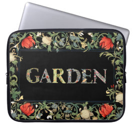 William Morris Floral Garden Motto en Lijst Laptop Sleeve