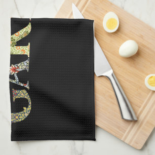 William Morris Floral Garden Motto en Lijst Theedoek