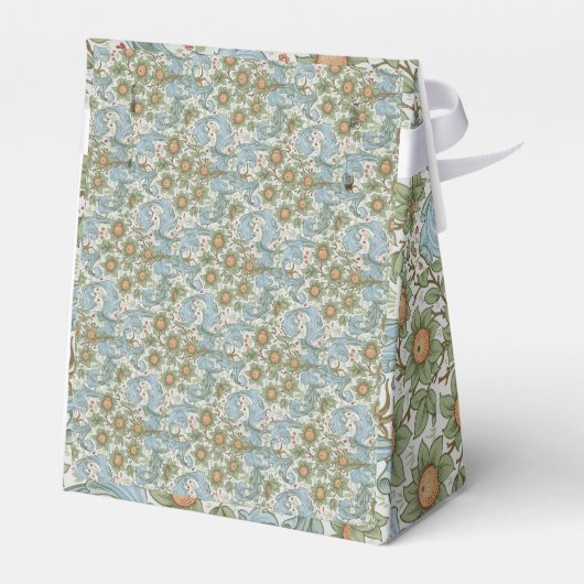 William Morris Floral Green Blue Orchard Bedankdoosjes (Achterkant)