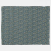 William Morris  Floral Green Blue Orchard Fleece Deken (Voorkant (Horizontaal))