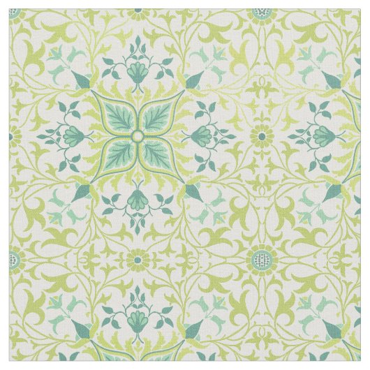 William Morris Floral & Leaf Pattern Stof (Close Up)
