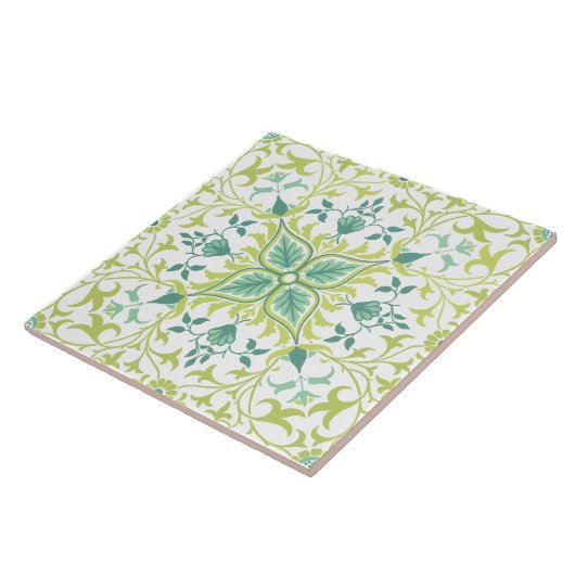 William Morris Floral & Leaf Pattern Tegeltje (Zijkant)