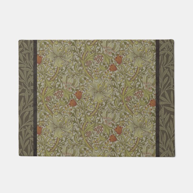 William Morris Floral lily willow art print design Deurmat (Voorkant)