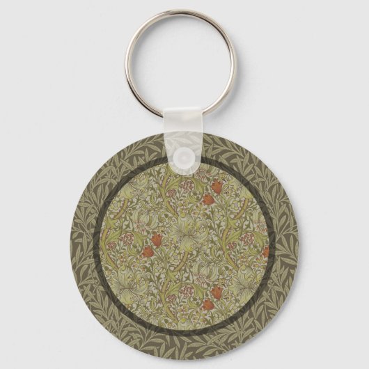 William Morris Floral lily willow art print design Sleutelhanger (Voorkant)