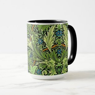 William Morris Floral Patroon Blauw Geel Groen Mok