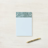 William Morris, floral, patroon, groen, metallisch Post-it® Notes (Op bureau)