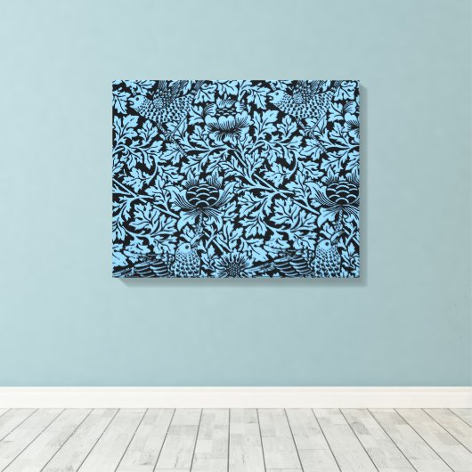 William Morris Floral Pattern Bird Anenome Canvas Afdruk (Insitu (Houten vloer))