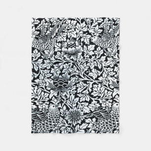 William Morris Floral Pattern Bird Anenome Fleece Deken