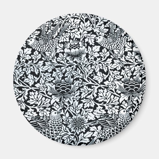 William Morris Floral Pattern Bird Anenome Magneet (Voorkant)