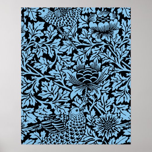 William Morris Floral Pattern Bird Anenome Poster (Voorkant)