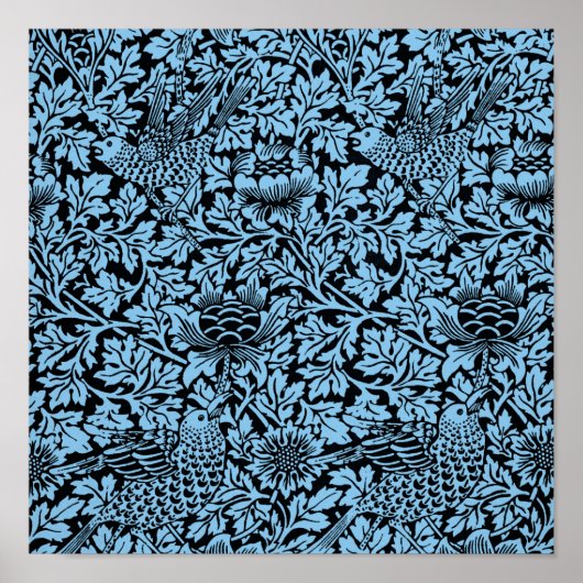 William Morris Floral Pattern Bird Anenome Poster (Voorkant)