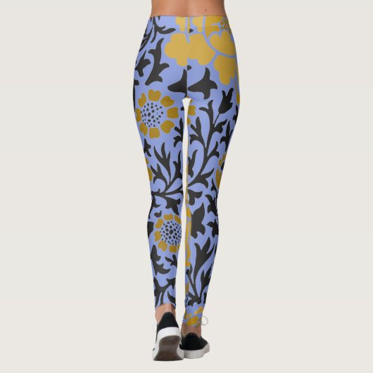William Morris FLORAL PATTERN BLUE LEGGINGS (Achterkant)