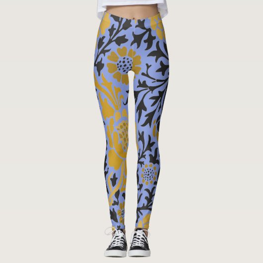 William Morris FLORAL PATTERN BLUE LEGGINGS (Voorkant)